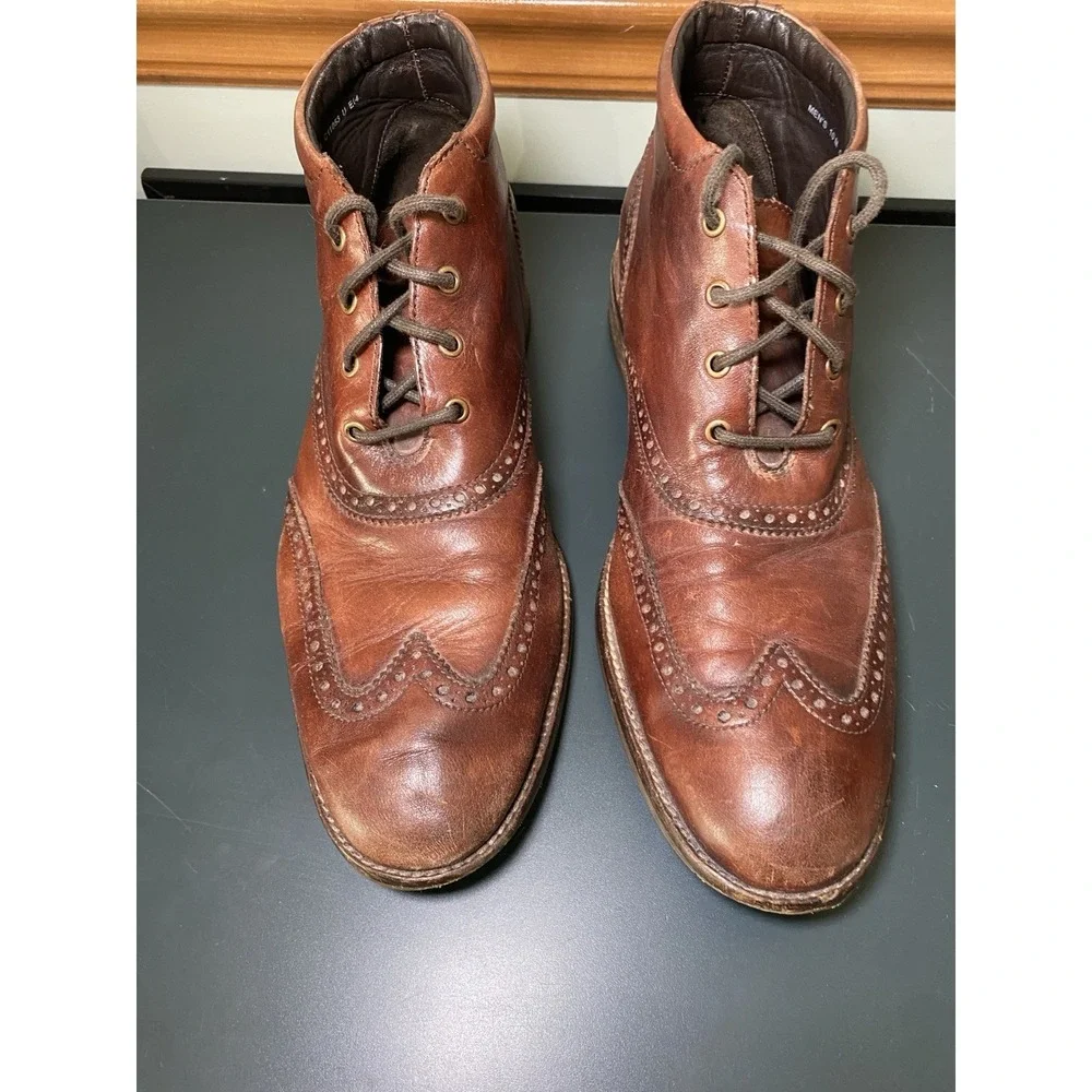 Cole Haan Liam Men 10M Brown‎ Leather Wingtip Ankle Chukka Boot C11053 Boho